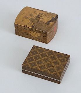 TWO JAPANESE LACQUER BOXES AND COVERS