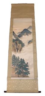 Chinese Watercolor on Rice Paper Scroll