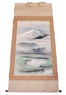 Japanese Souvenir Scroll of Mount Fuji