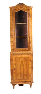 Neoclassical Walnut Diminutive Corner Cupboard