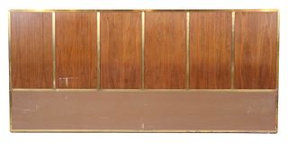 Paul McCob Brass and Wood Paneled Headboard