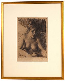 Anders Zorn, Etching, "Bust"