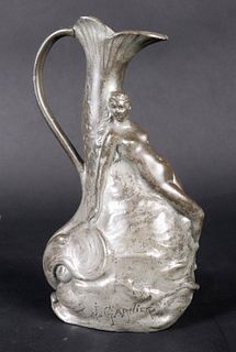 J. Garnier Art Nouveau Figural Dolphin Jug