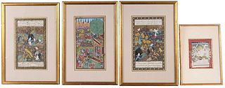 Three Persian Illuminated Manuscript Pages