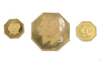 Three Iranian Hexagonal Gold Coins