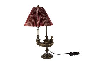 Gilt-Metal Oil Lamp-Form Table Lamp