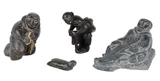 Four Inuit Stone Sculptures