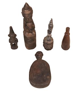 Five Carved Tribal Objects