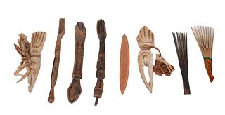 Group of Carved Tribal Tourist Artifacts