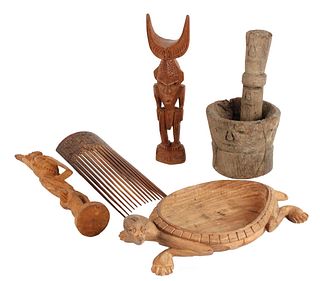 Group of Late 20th C. Oceanic Tribal Carvings