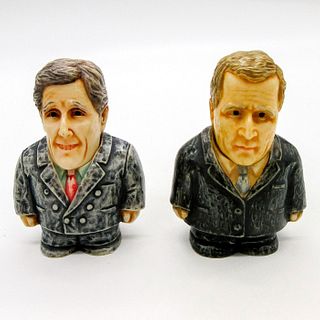 Two Pot Bellys Trinket Boxes, George W. Bush & John Kerry