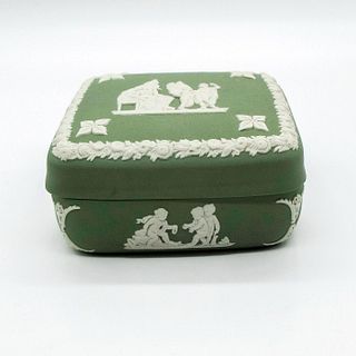 Vintage Wedgwood Sage Green Lidded Vanity Treasure Box