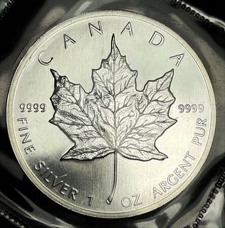 1989 Canada Maple Leaf 1 ozt .9999 Silver OG Packaging