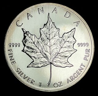 1998 Canada $5 Maple Leaf 1 ozt .9999 Silver