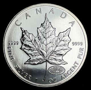 2000 Canda $5 Maple Leaf 1 ozt .9999 Silver