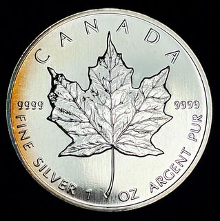 2001 Canda $5 Maple Leaf 1 ozt .9999 Silver