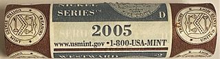 2005 United States Treasury Mint Nickel Roll $2FV