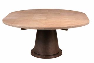 Modern Shagreen Drop Leaf Dining Table