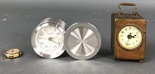 Asprey Alarm Clock, Depose Clock and Wristwatch