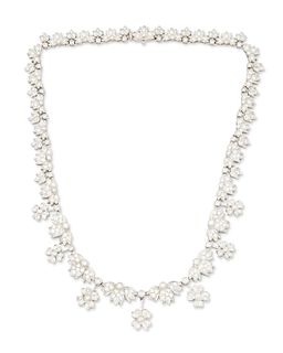 A diamond flower necklace
