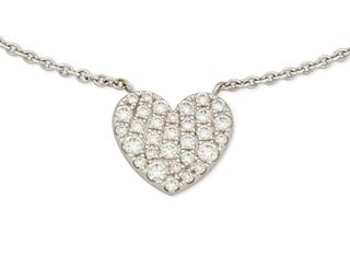 A Tiffany & Co. heart shaped diamond pendant necklace