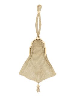 An Edwardian gold mesh purse