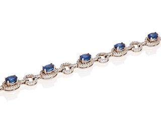A sapphire and diamond bracelet