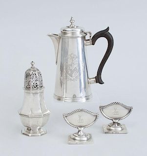 FOUR ENGLISH SILVER TABLE ARTICLES