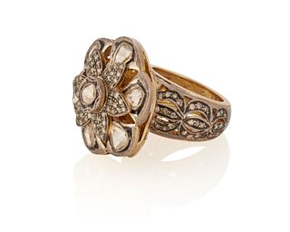 An Indian diamond flower ring