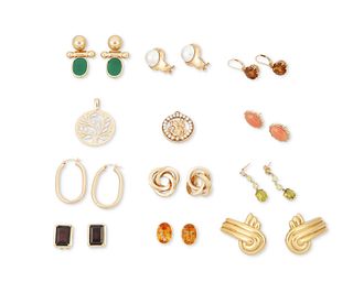 A group of gold and gemstone jewelry