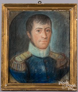 Pastel portrait of a gentleman in military dress