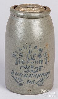 Western Pennsylvania stoneware jar, 19th c.