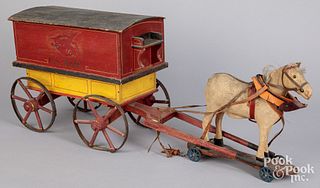 Painted toy horse drawn US Mail wagon, ca. 1900