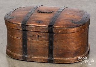 Scandinavian iron banded lock box, 19th c.