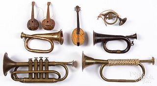 Three miniature stringed instruments