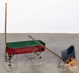 Child's painted tin Express wagon, ca. 1900
