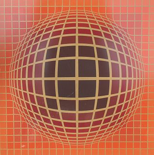 Victor Vasarely (1906 - 1997) "Domb-B-Red"