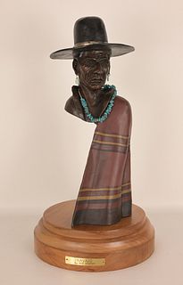 Gus Shafer "Navajo" Painted Bronze