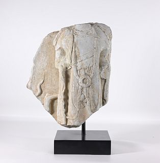 6th Century Carved Stone Torso on Stand