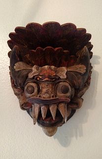 20th C. Small Mask of a Barong