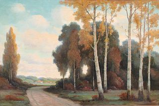 C.C Crawford, Wooded Landscape Painting