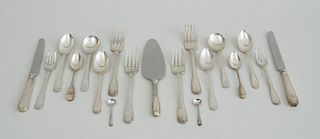 TIFFANY & CO. MONOGRAMED SILVER ONE HUNDRED AND NINE-PIECE FLATWARE SERVICE IN THE "FIDDLE AND THREAD" PATTERN