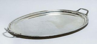 TIFFANY & CO. SILVER TWO-HANDLED OVAL TRAY