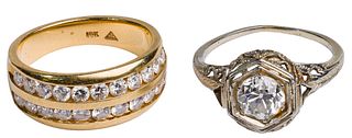 18k Gold and Diamond Rings