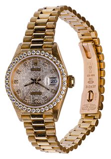 Rolex DateJust 18k Yellow Gold and Diamond Case and Band Wristwatch