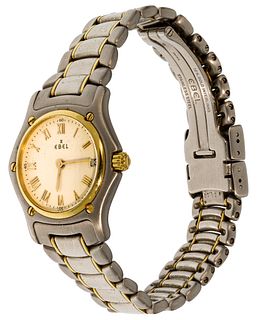 Ebel 18k Gold Bezel and Stainless Steel 1911 Wristwatch
