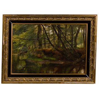 (Style of) Ivan Ivanovich Shishkin (Russian, 1832-1898) Oil on Canvas Laid on Panel