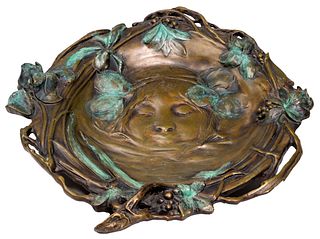 (After) Francois-Raoul Larche (French, 1860-1912) Copper Alloy Figural Dish