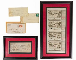1876 Louisiana Baby Bonds and 1826 Massachusetts Promissory Note