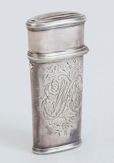 CONTINENTAL ENGRAVED SILVER ETUI CASE